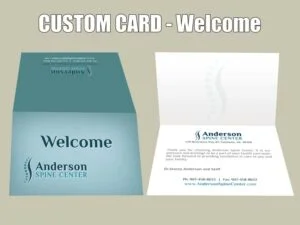 Custom Chiropractic Greeting Cards for Chiropractic Office - Welcome design