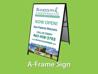 Chiropractic A-Frame Sign for Chiropractic Office - Custom Designs - Menu Image