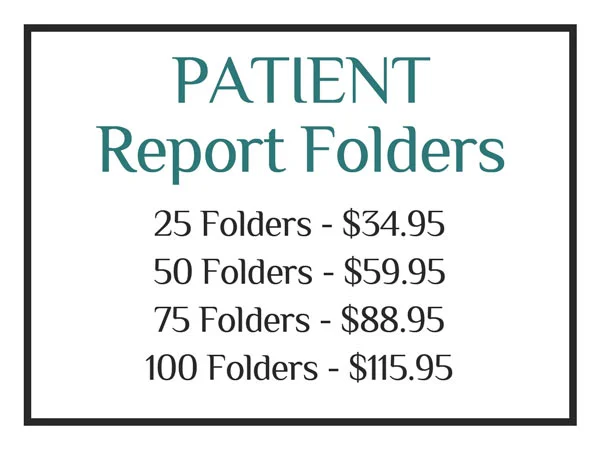 Chiropractic Report Folders - 9 X 12 inch with Bus. Card Slit 1 Chiropractic Report Folders for Chiropractic Offices