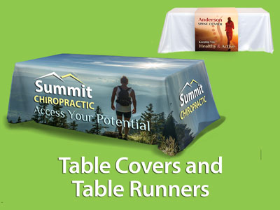 Custom Chiropractic Table Covers and Runners for Chiropractic Offices - Menu Image