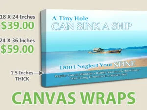 Chiropractic Canvas Wrap for Chiropractic Clinic - Don't neglect your spine - large
