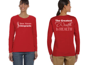 Ladies Chiropractic Long Sleeve Shirt - Custom Print - Red