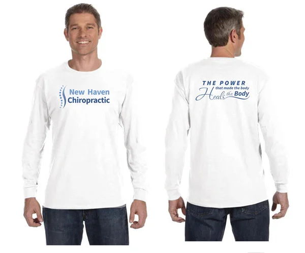 Chiropractic Long Sleeve Shirt - Custom Print - White