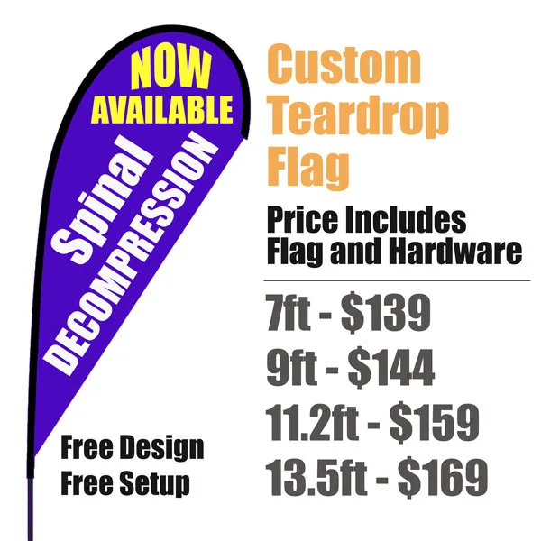 Teardrop flag for Chiropractic Clinics