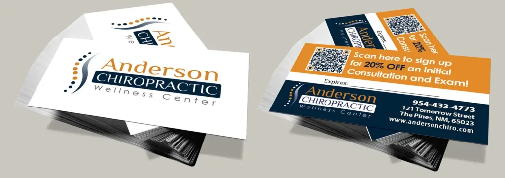 WEBSITE CREATION - DESIGN - HOST - for Chiropractors 3 Chiropractic Incentive Card